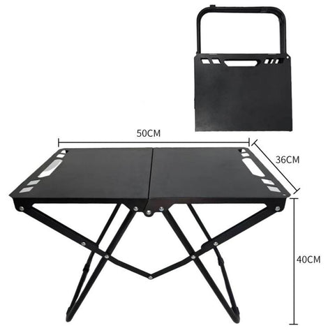 Folding Camping Table Carbon Steel Portable Outdoor Picnic Desk, With Light Stand, Single Table