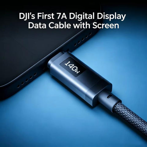 Original 7A USB-C Digital Display Cable For DJI Power 140W GaN Charger, 1m, 1.8m