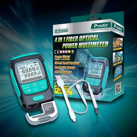 Multifunctional Optical Power Meter 4 In 1 Fiber Optic Tester, Proskit MT-7615-C 15nW, Proskit MT-7616-C 30nW
