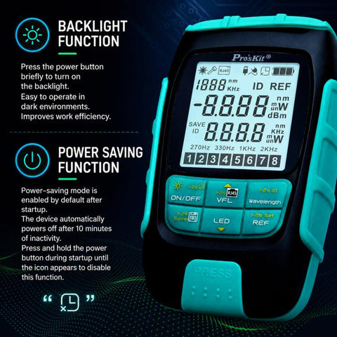 Multifunctional Optical Power Meter 4 In 1 Fiber Optic Tester, Proskit MT-7615-C 15nW, Proskit MT-7616-C 30nW