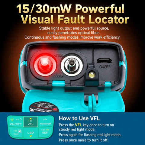 Multifunctional Optical Power Meter 4 In 1 Fiber Optic Tester, Proskit MT-7615-C 15nW, Proskit MT-7616-C 30nW