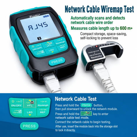 Multifunctional Optical Power Meter 4 In 1 Fiber Optic Tester, Proskit MT-7615-C 15nW, Proskit MT-7616-C 30nW