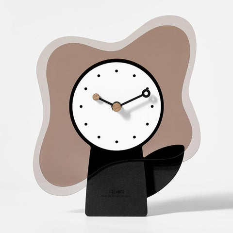 Wozoom Acrylic Desk Clock Living Room Decor Silent Table Clock, Rectangular, Round