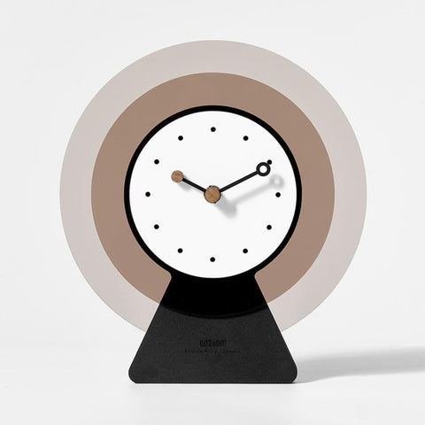 Wozoom Acrylic Desk Clock Living Room Decor Silent Table Clock, Rectangular, Round