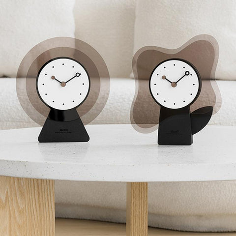 Wozoom Acrylic Desk Clock Living Room Decor Silent Table Clock, Rectangular, Round