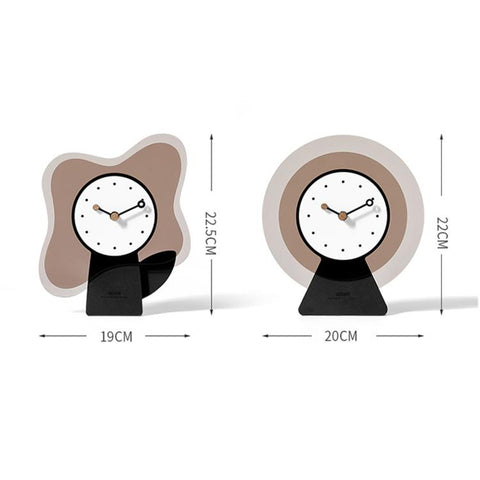 Wozoom Acrylic Desk Clock Living Room Decor Silent Table Clock, Rectangular, Round