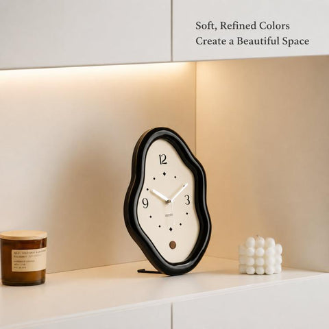 wozoom Modern Irregular Desk Clock Silent Table Clocks For Living Room Decor