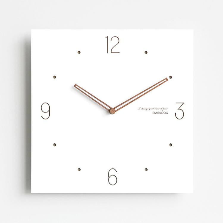 wozoom Square Wall Clock Silent Wood Hands Living Room Decorative Clocks, A 12 inch, E 12 inch, G  12 inch, A 15 inch, E 15 inch, G 15 inch