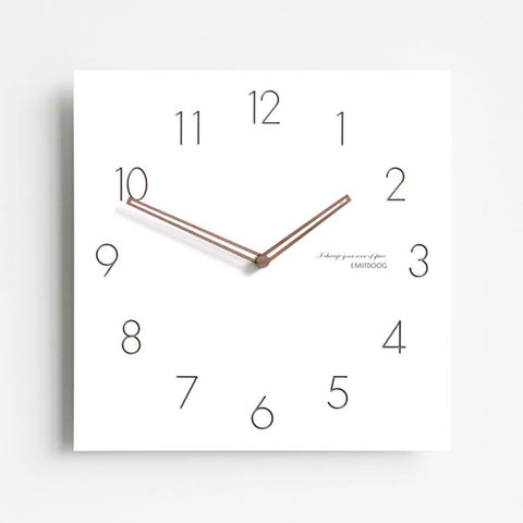 wozoom Square Wall Clock Silent Wood Hands Living Room Decorative Clocks, A 12 inch, E 12 inch, G  12 inch, A 15 inch, E 15 inch, G 15 inch