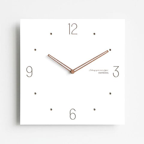wozoom Square Wall Clock Silent Wood Hands Living Room Decorative Clocks, A 12 inch, E 12 inch, G  12 inch, A 15 inch, E 15 inch, G 15 inch