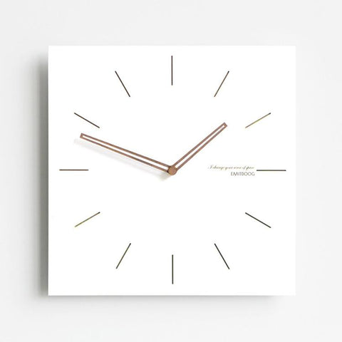 wozoom Square Wall Clock Silent Wood Hands Living Room Decorative Clocks, A 12 inch, E 12 inch, G  12 inch, A 15 inch, E 15 inch, G 15 inch