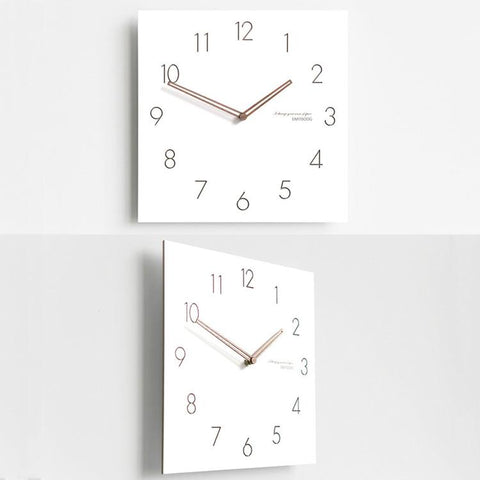 wozoom Square Wall Clock Silent Wood Hands Living Room Decorative Clocks, A 12 inch, E 12 inch, G  12 inch, A 15 inch, E 15 inch, G 15 inch
