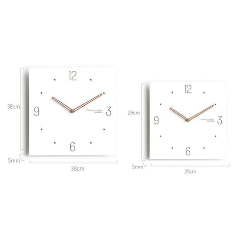 wozoom Square Wall Clock Silent Wood Hands Living Room Decorative Clocks, A 12 inch, E 12 inch, G  12 inch, A 15 inch, E 15 inch, G 15 inch