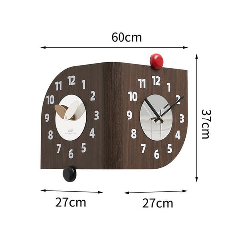 wozoom Corner Wall Clock Double Sided 90 Degree Wrap Around Quartz Clock, Beige, Dark Brown, Orange, Beige Swing Style 1, Beige Swing Style 2
