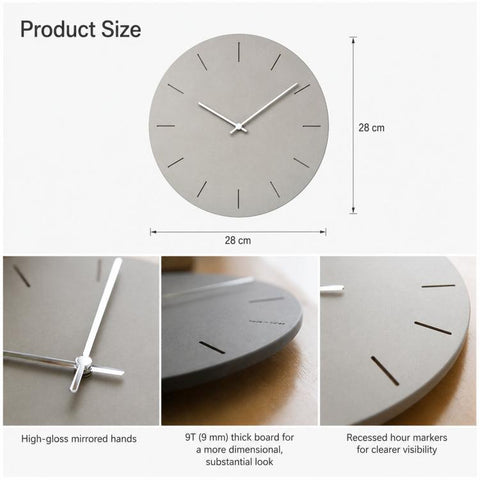 wozoom 12 inch Silent Wall Clock Minimalist Quartz Clock For Office Living Room