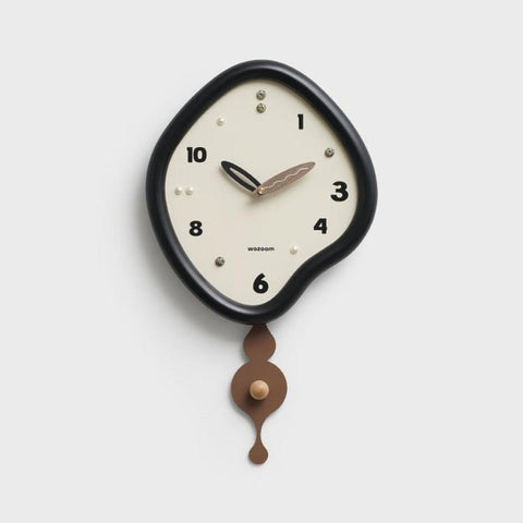 wozoom Irregular Pendulum Wall Clock Silent Quartz Clock For Living Room Decor