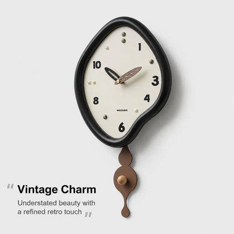wozoom Irregular Pendulum Wall Clock Silent Quartz Clock For Living Room Decor