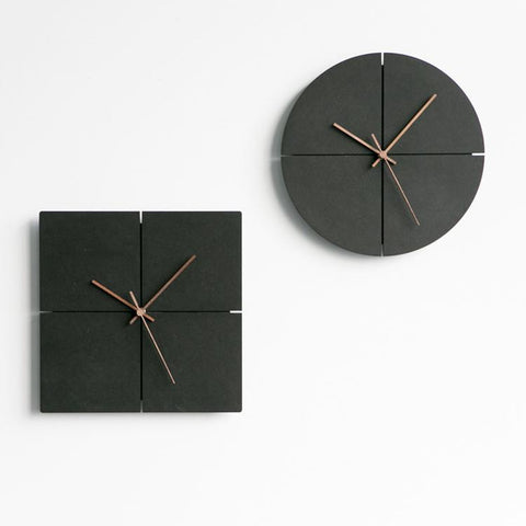 wozoom Silent Modern Wood Pointer Decorative Wall Clock, Black A, Black B, Black C, Black D