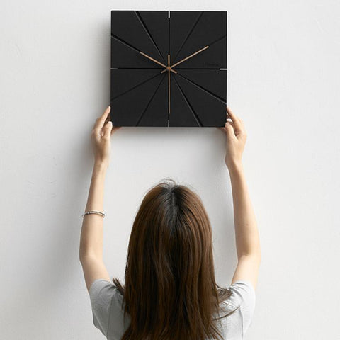 wozoom Silent Modern Wood Pointer Decorative Wall Clock, Black A, Black B, Black C, Black D