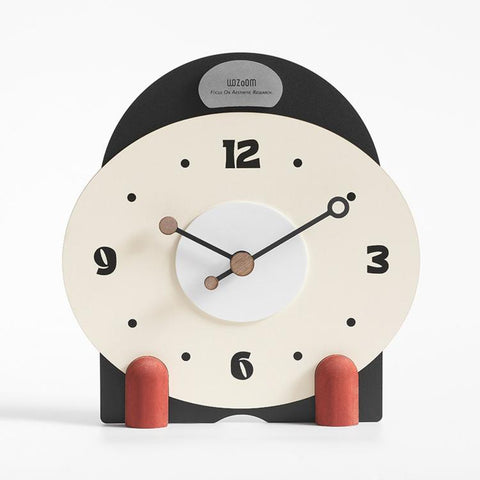 wozoom Silent Wooden Table Clock Modern Small Mantel Clock