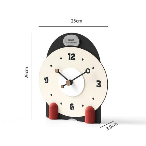wozoom Silent Wooden Table Clock Modern Small Mantel Clock