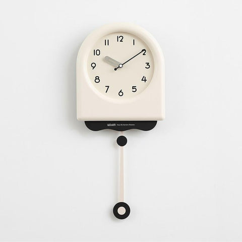 wozoom Modern Pendulum Wall Clock Silent Decorative Cream Style Clocks For Living Room, Medium With Second Hand Red, Medium Beige, Medium Red, Large Beige, Large Red