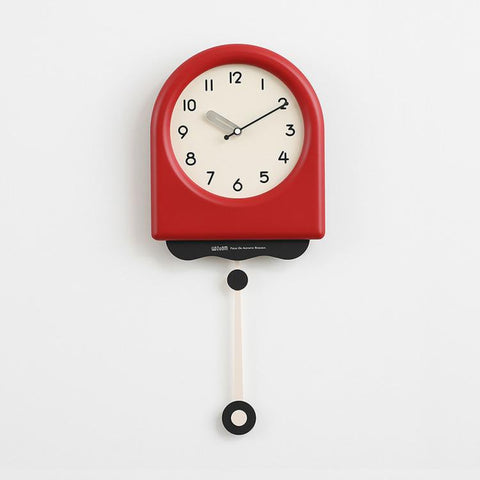 wozoom Modern Pendulum Wall Clock Silent Decorative Cream Style Clocks For Living Room, Medium With Second Hand Red, Medium Beige, Medium Red, Large Beige, Large Red