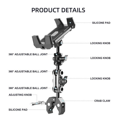 Tablet Holder For Treadmill Exercise Bike Stroller & Wheelchair