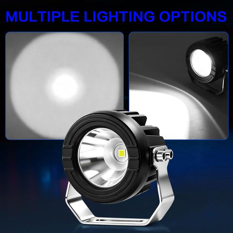 36W 3-Inch Round High-Power Car Truck Spotlight, E10, E10+1-to-2 Wiring Harness