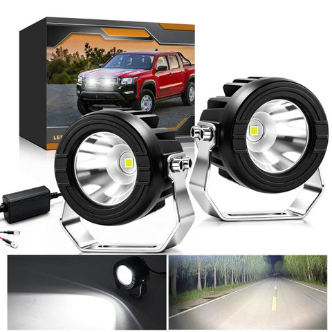 36W 3-Inch Round High-Power Car Truck Spotlight, E10, E10+1-to-2 Wiring Harness