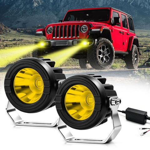 36W 3-Inch Round High-Power Car Truck Spotlight, E10, E10+1-to-2 Wiring Harness