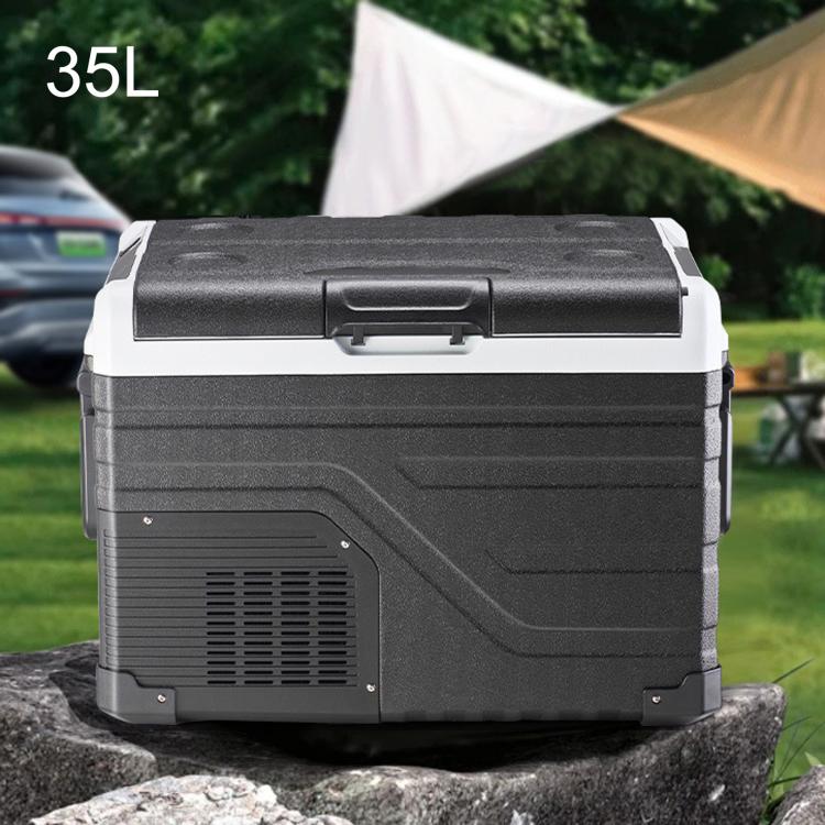 Portable Compressor Car Fridge Dual Temperature Control Vehicle Refrigerator With Wheels, 35L, 45L, 55L