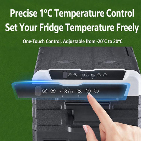 Portable Compressor Car Fridge Dual Temperature Control Vehicle Refrigerator With Wheels, 35L, 45L, 55L