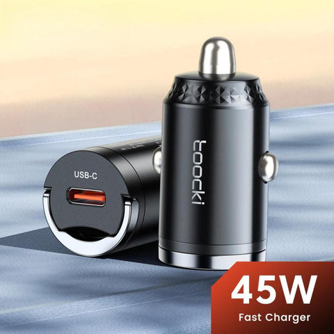 Toocki 45W USB-C Car Charger Mini Pull Ring Type-C Car Adapter Invisible Flush Fit PD PPS Fast Charging, TQ-CC34