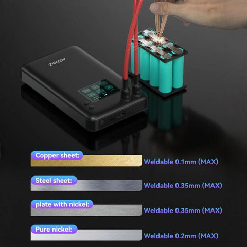 AWithZ U3 Portable Spot Welder with 2.0inch Color Screen Handheld Battery Welder, 5000mAh, 7500mAh