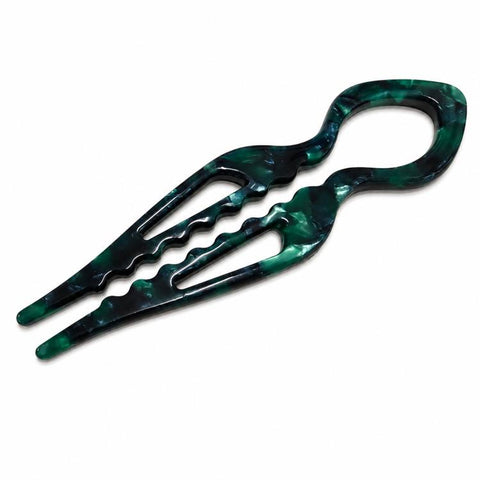 Acetate U Shaped Hair Pins Tortoise Shell Fish Bun Holder Wave 2 Prong Hair Fork Clips