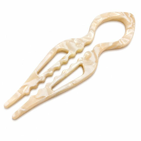 Acetate U Shaped Hair Pins Tortoise Shell Fish Bun Holder Wave 2 Prong Hair Fork Clips