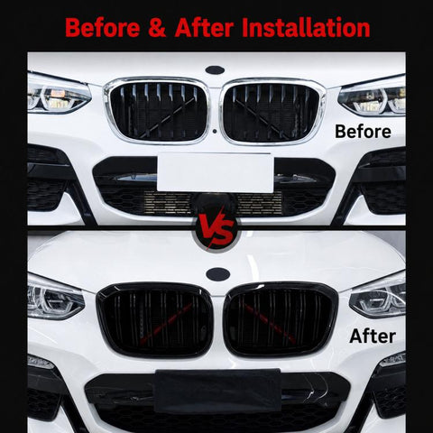 For BMW X3 G01 / X4 G02 2018-2021 Front Grille Air Intake Modification Parts, Single Line, Dual Line