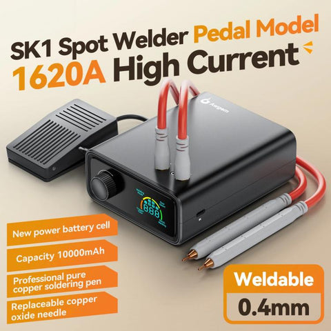 Awgem SK1 Portable Spot Welder 1620A High Current Double Pulse Battery Welder With Pedal, 5000mAh, 10000mAh
