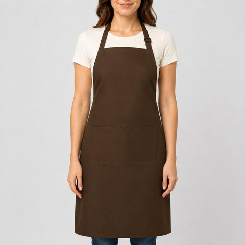 Polyester Bib Apron with Pockets Adjustable Neck Strap Water Resistant Chef Apron