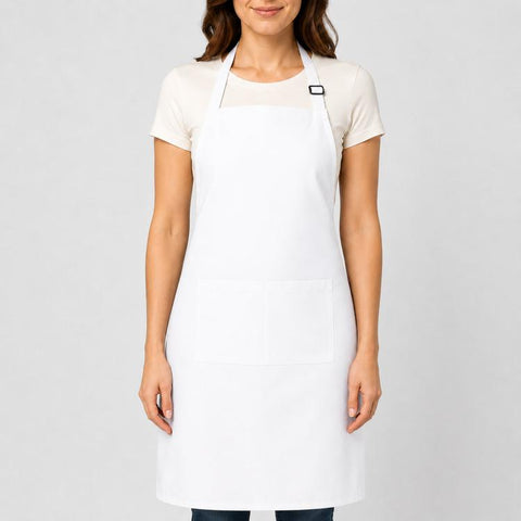 Polyester Bib Apron with Pockets Adjustable Neck Strap Water Resistant Chef Apron
