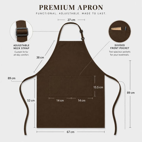Polyester Bib Apron with Pockets Adjustable Neck Strap Water Resistant Chef Apron