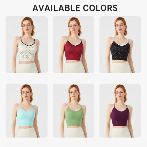 Women Shockproof Side Breast Support Sports Bra Fixed Cup Back Beauty Yoga Tank Top, S, M, L, XL