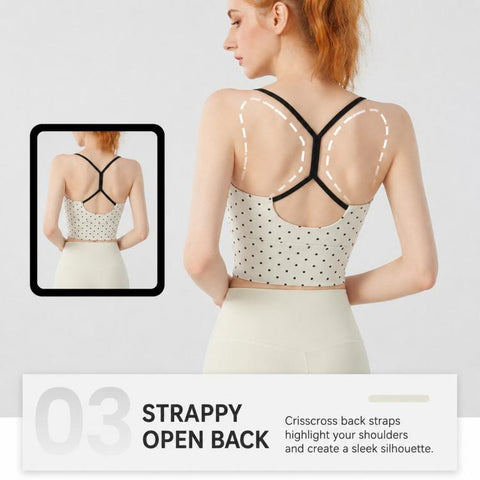 Women Shockproof Side Breast Support Sports Bra Fixed Cup Back Beauty Yoga Tank Top, S, M, L, XL