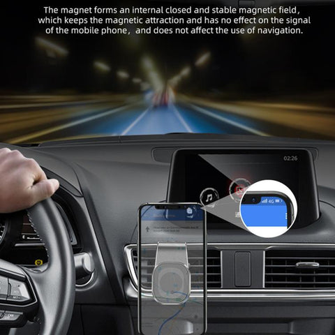 L-Shape Magnetic Car Phone Holder Vent Mount with Strong Magnets & Silicone Clip