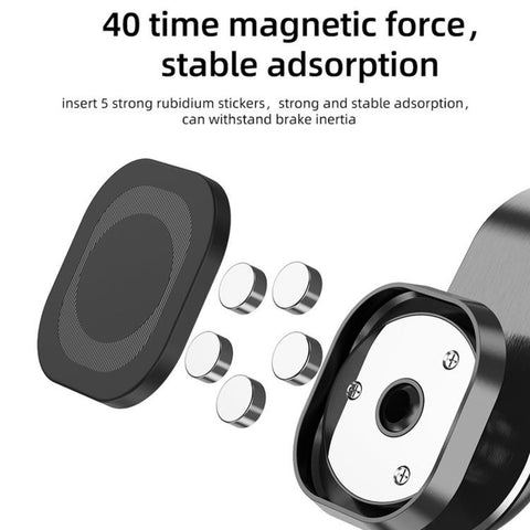 L-Shape Magnetic Car Phone Holder Vent Mount with Strong Magnets & Silicone Clip