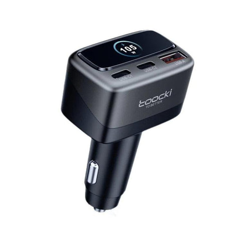 Toocki 105W USB-C Car Charger 3-Port 1xUSB-A & 2xUSB-C with Color LCD Power Display, C46