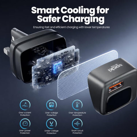 Toocki 105W USB-C Car Charger 3-Port 1xUSB-A & 2xUSB-C with Color LCD Power Display, C46