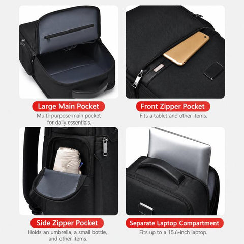 REMOID B3005 Business 15.6 inch Laptop Backpack Water Resistant Travel Commute School Daypack