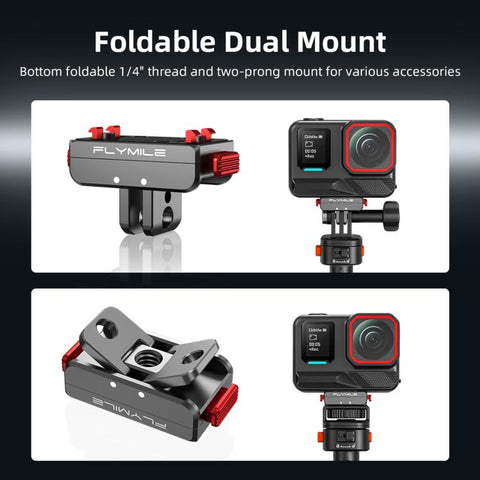 For Insta360 Ace Pro 2 / X5 Flymile Locking Extension Adapter Magnetic Quick Release Base